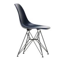 Vitra - Eames Fiberglass Chair DSR - 02 Navy Blue - Basic Dark - Spisebordsstole - Charles & Ray Eames - Blå - Metal/Syntetisk