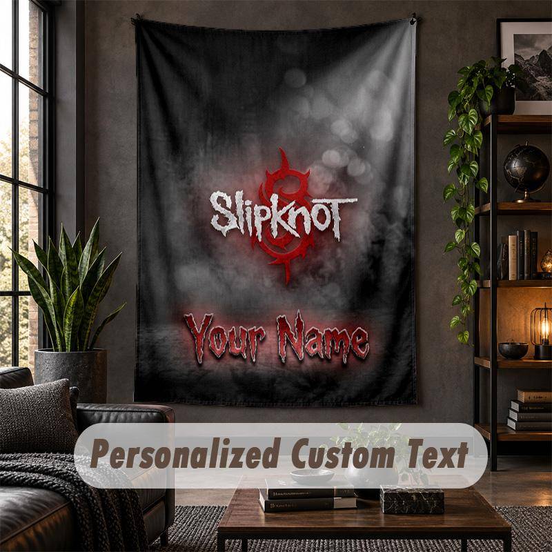 Personalized Wall Tapestry,Slipknot Custom Text, Soft Fabric Wall Art For Indoor Decoration