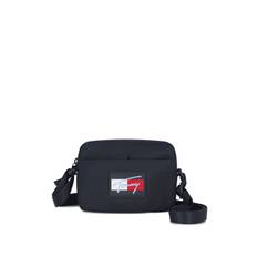 Tommy Hilfiger Junior - axelväska med logotypplakett - barn - återvunnen polyester - one size - Blå