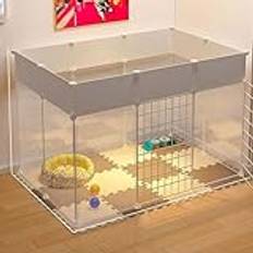 Stor kattlekhage, hundstall, bärbar lekhage, kaninbur inomhus, smådjursbur, kaninbur, transparent klar lekhage, kaninhare inomhus och utomhus