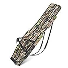 Fiskeväska 3 lager fiskespöhållare, 150 cm Oxford fiskeryggsäck fiskeväska transportfoder fiskeutrustning och tillbehör, bärbar fiskespösväska, Mörk kamouflage, Vardaglig