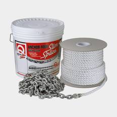 Ankarlina med kätting Quick Anchor Rode Slim Splice, 3-slagen polyester, Ø12 mm, 71 meter (varav kalibrerad kätting 10 meter, Ø8 mm)