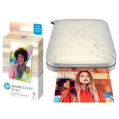 HP - Sprocket Select Eclipse Pocket Photo Printer + Select Zink Paper 50 pcs 2.3x3.4" - Bundle - Fri fragt og klar til levering - Prismatch