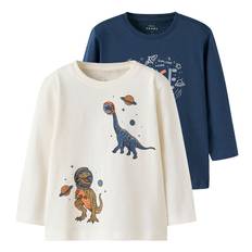 Name It Tröjor - NmmVictor - 2-pack - Insignier Blue/Cloud Dansa - Name It - 2 år (92) - Tröja