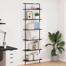 vidaXL Bogreol Sort eg 60 x 24 x 203 cm Konstrueret træ