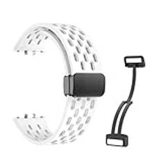 Lovehomily silikon sportrem magnetiskt vikbart spänne justerbart klockarmband bekvämt för Samsung Fit 3 Smart Watch, 200.00x22.00x12.00mm/7.87x0.87x0.47inch, silikon + metall, Ingen ädelsten