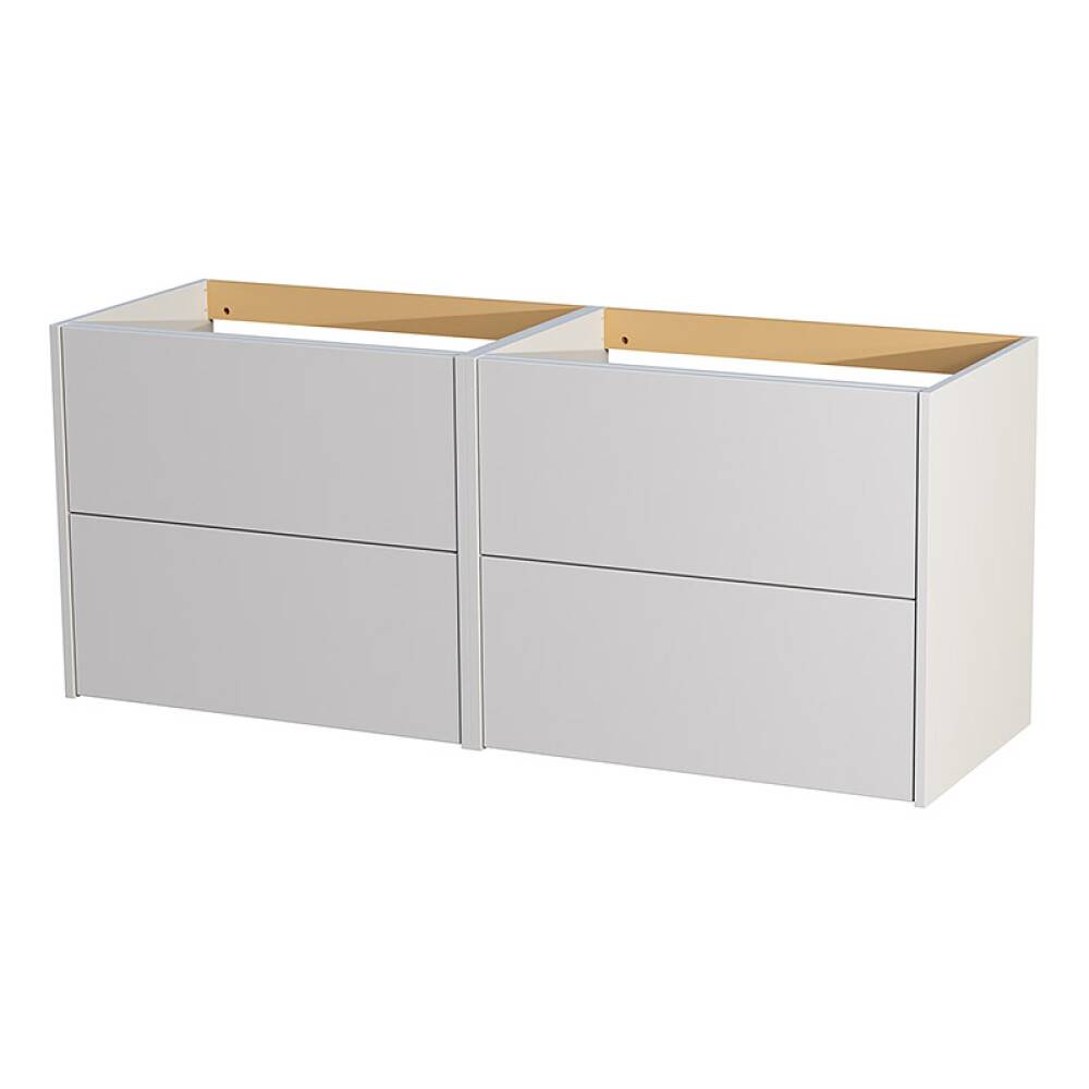 TVÄTTSTÄLLSSKÅP CAMARGUE AURA DUBBEL 140CM 4 LÅDOR SLÄT LJUSGRÅ