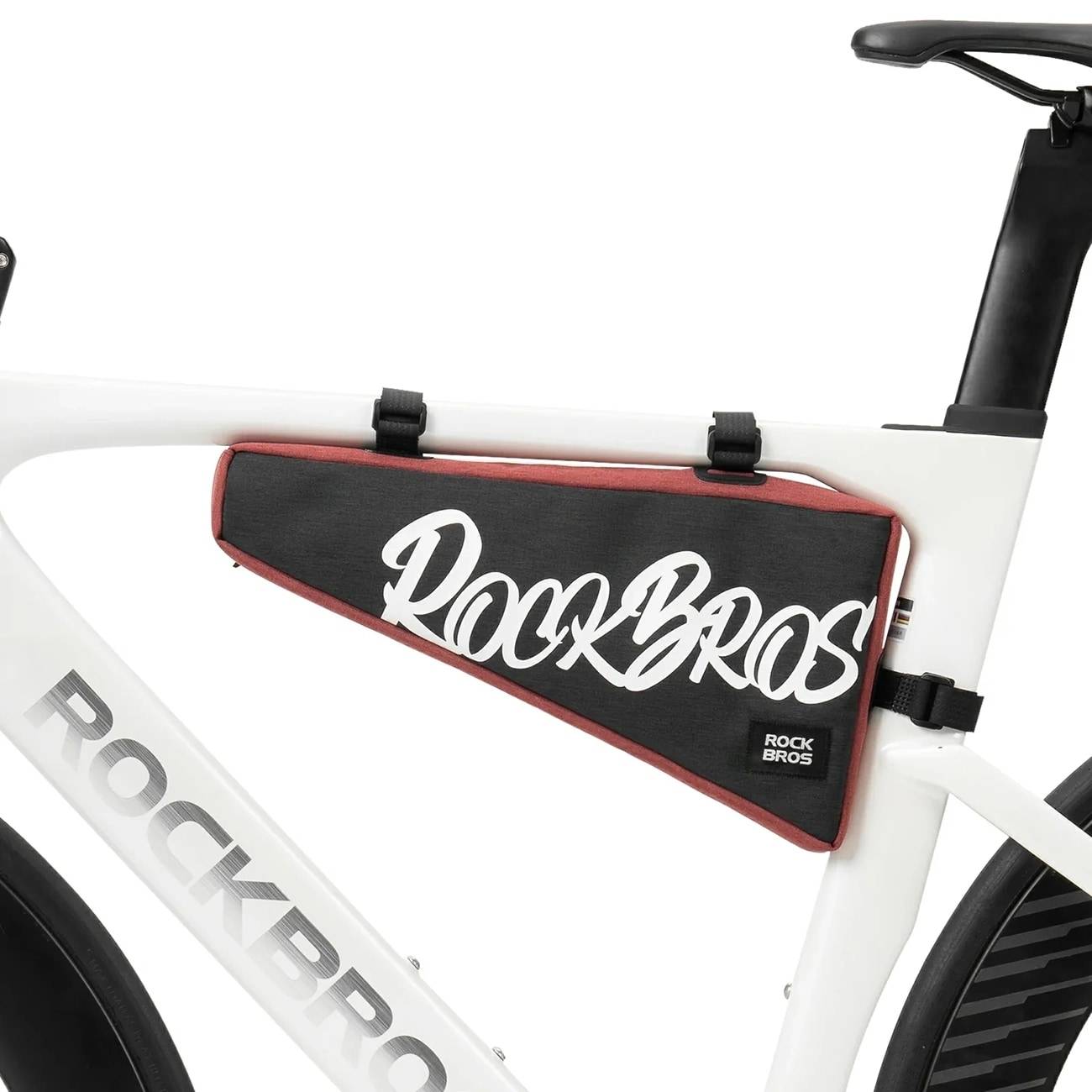 Rockbros G008 Flash Journey cykeltaske med trekantet stel, XL, 1,9 l – Svart og rød.