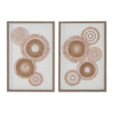 Canvas Home ESPRIT Vit Naturlig Boho 40 x 3 x 60 cm (2 Enheter)