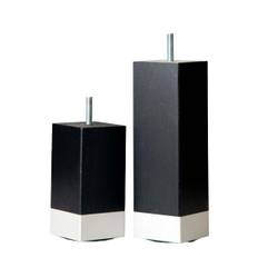 Elite Sängar Sengeben Firkantett Sort 19 cm med aluminiumklack (4-pakke)