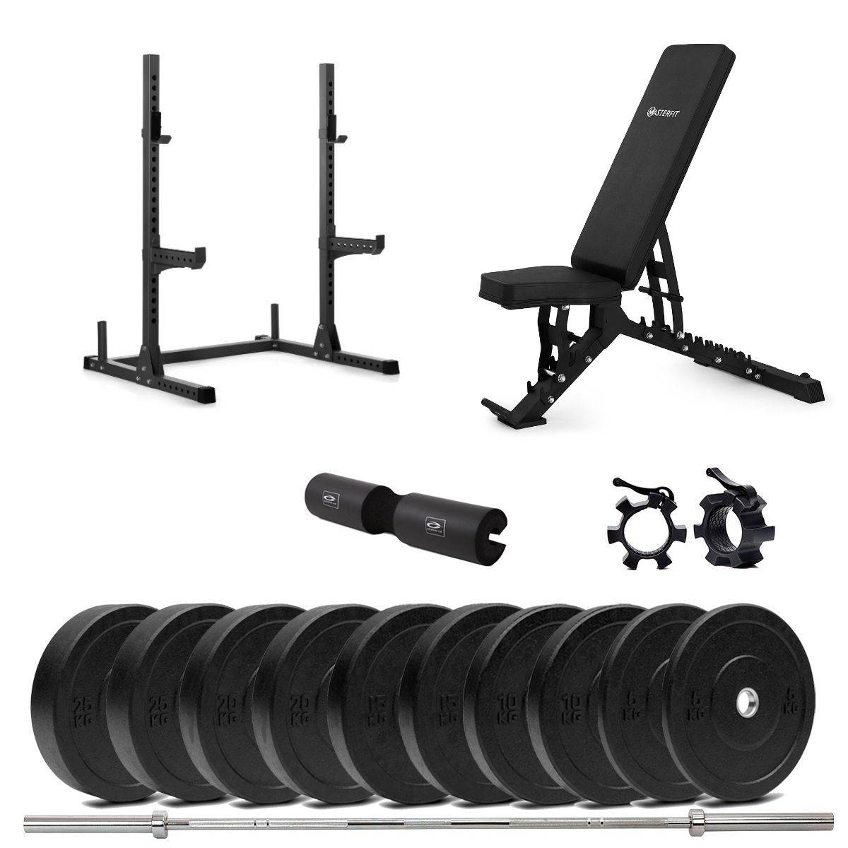 Masterfit - 200 Squat Rack Bumper Styrkepaket – 90 kg