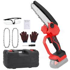 15 cm minibatteri motorsåg kompatibel med Milwaukee 18 V M18, borstlös motor, sladdlös motorsåg, handmotorsåg för trädgårdssax, grensax, träskärning (utan batteri)
