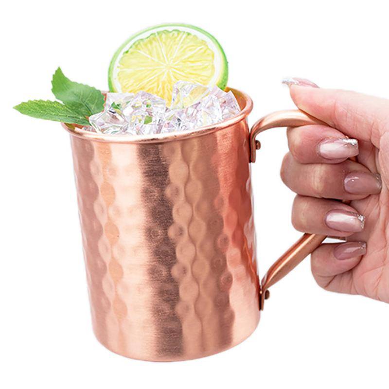 500 ml 100 % koppar Moscow Mule-mugg cocktailvinglas hamrad kopparfärgad ölmugg kaffemugg mjölkkopp barmugg dryckesvaror hållbar