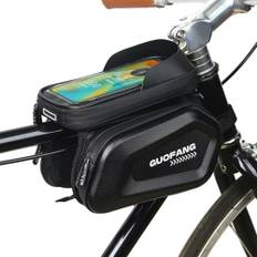 Cykelväska, cykelramväska, sadelväska och telefonhållare. Vattentät cykel övre rör främre ramväska. Ramförvaringsväska vattentät pekskärm cykel telefonväska kompatibel med upp till 6,7 tum