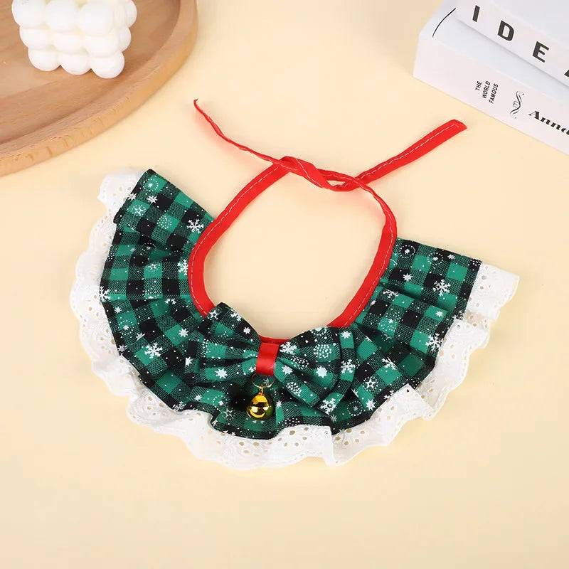 Christmas Cat Collar with Bells - Washable Bandana Scarf for Small Dogs and Cats - Green / S (S)