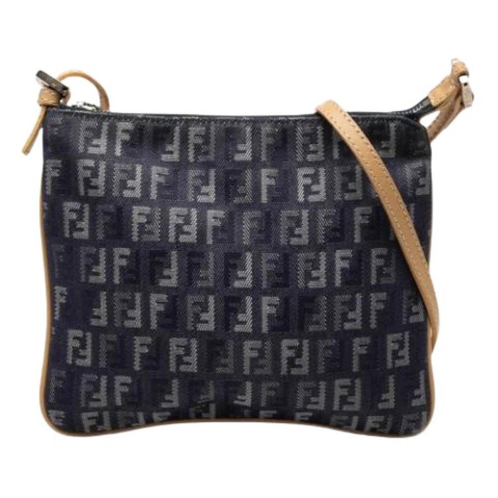 Fendi Vintage Pre-owned Denim Crossbody Bag - Vintage - Dame - Blå - ONE SIZE - Denim