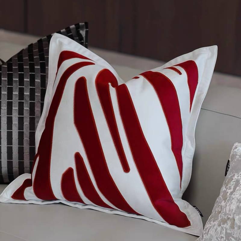 Red Zebra Pillows Luxury Simple Cushion Case Modern Square Decorative Pillow Cover For Sofa Chair Home Decorations