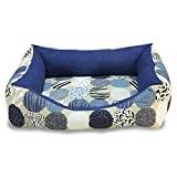 ARQUIVET Fyrkantig säng Djur Hundstruktur - 70 x 60 x 20 cm - Dog Bed - Vadderad och bekväm säng - Kan tvättas - Sängar för husdjur - Hundsäng