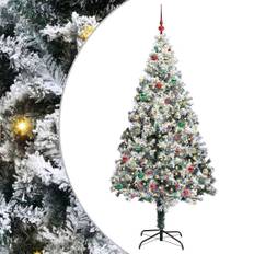 vidaXL Kunstigt juletræ med stativ Grøn 210 cm PVC og Stål og Plastik