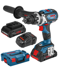 BOSCH GSR 18V-110 C Bore-/skruemaskine  110Nm, brushless + L-Boxx +2x batterier ProCORE, 18V, 4Ah + oplader