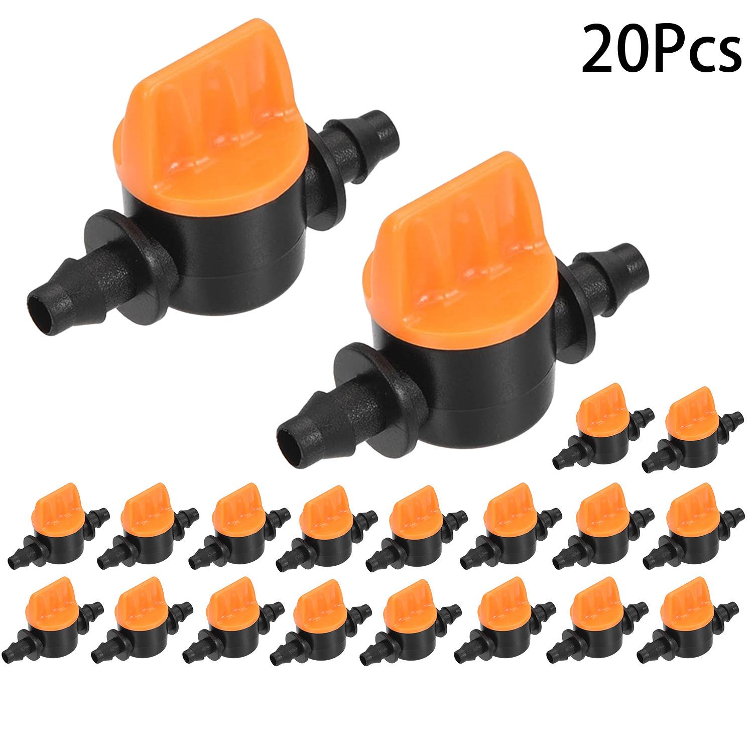 20pcs Hose Valve Garden Drip Irrigation Fittings Pipe Connectors Water Valve For 4/ 7mm Water Valve