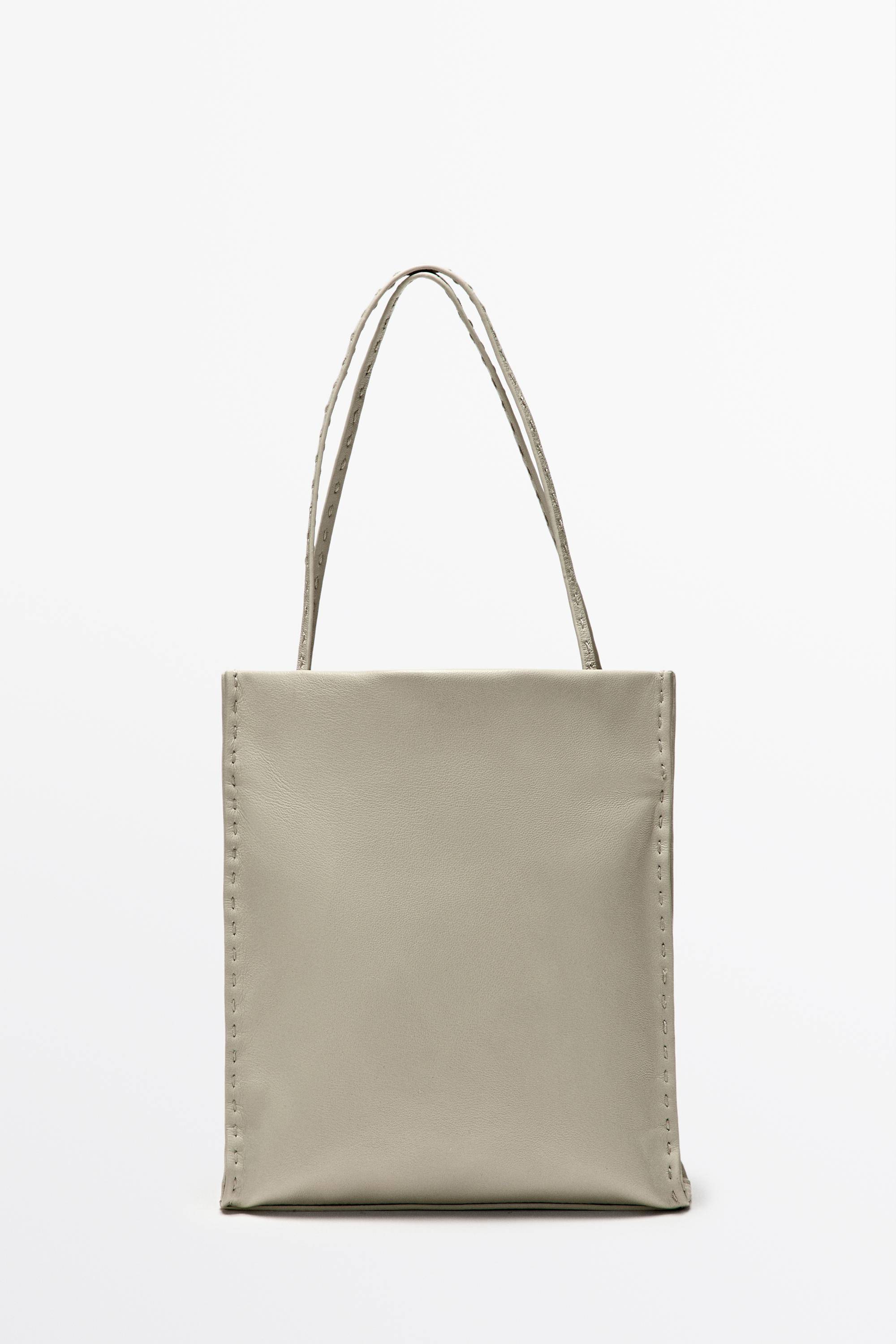 Massimo Dutti - Female - Taske Med Dobbelt Rum I Nappaskind - Guld - 01
