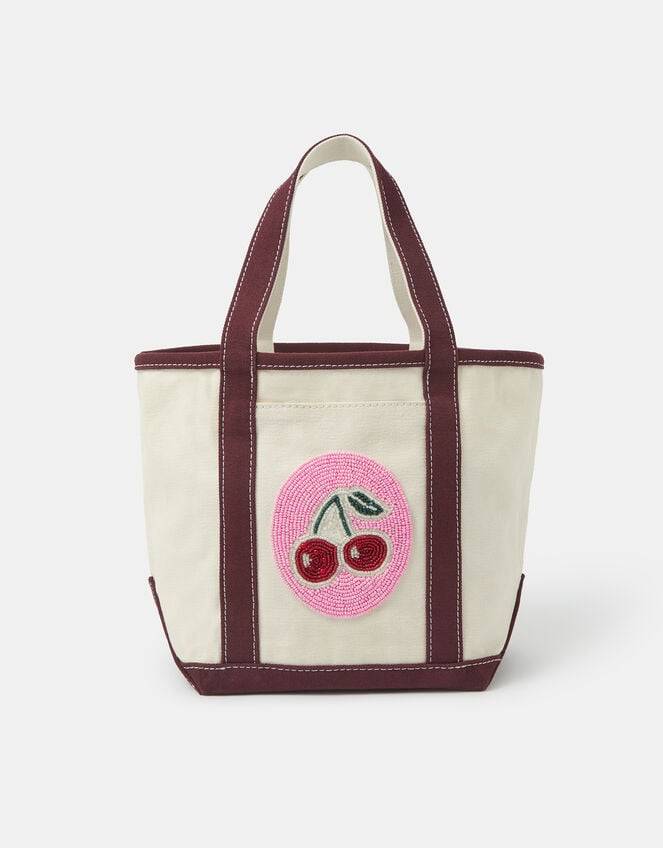 Accessorize x Good Manners Mini Beaded Cherry Canvas Bag