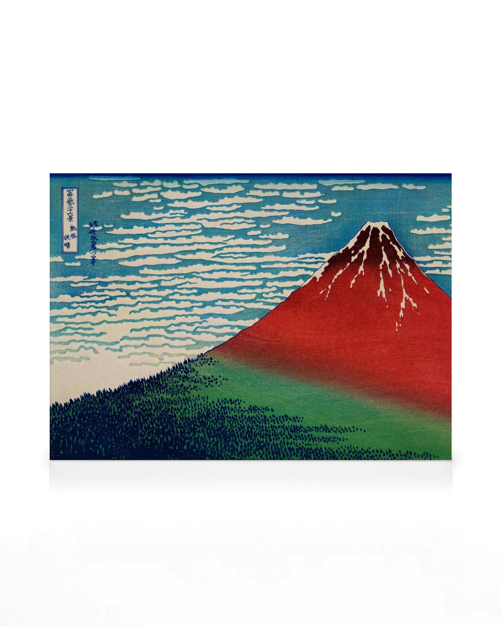 Canvastavlor Katsushika Hokusai - South Wind, Clear Sky Canvastavla (100x140 cm)