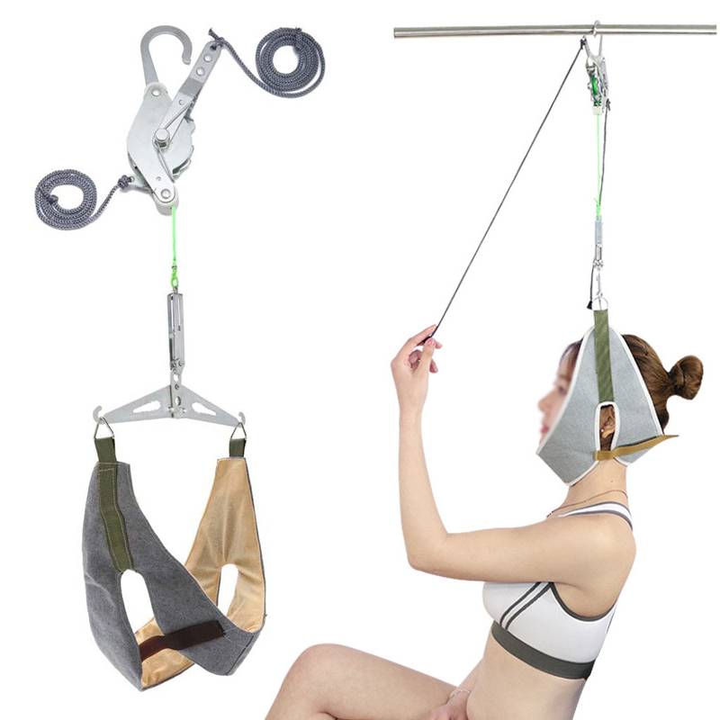 Cervical Traction Device Kit Over Door Neck Massager Stretcher Adjustment Chiropractic Back Head Massage Relaxation Pain Relief