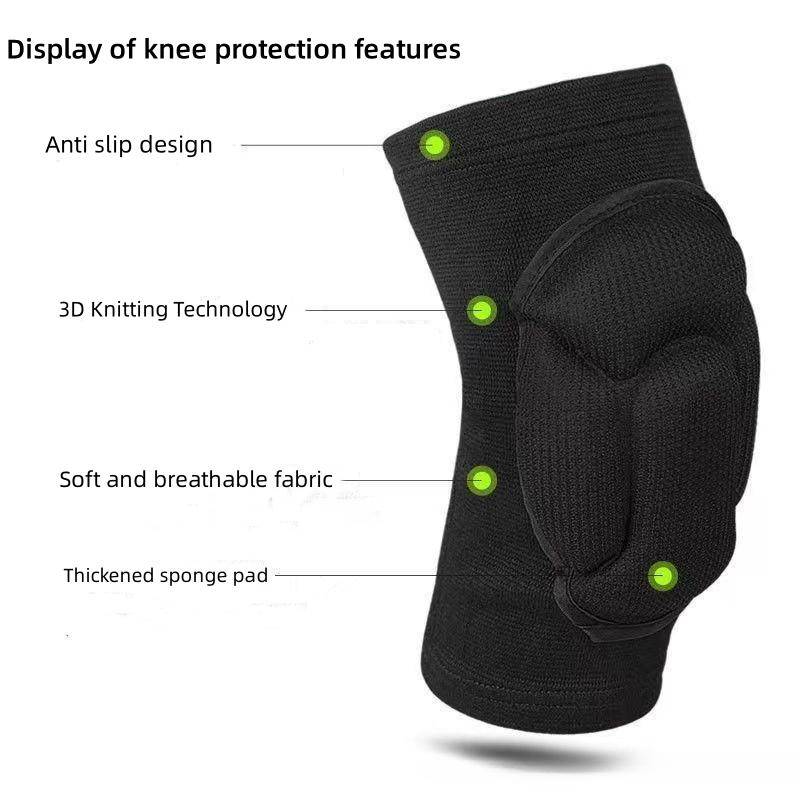 1 par Sportförtjockade Knäskydd Volleyboll Extremsport Knäskydd Stöd Dans Anti-kollision Elastiskt Knäskydd M(Leg 38-44CM)
