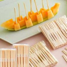 200/100/50 st bambu förrättsgaffel, bambufruktgaffel, konditorivaror, hushållstårta och efterrättsgaffel, förrättsgaffel, bröllopstillbehör, oberoende - Multifärgad (50 st,100 st,200 st)