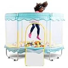 Foxsport Studsmatta med nät för inomhusbruk, hoppmatta och kantskydd, för barn från 2 år, barnstudsmatta för trädgården, Mini Jumping-studsmatta för barn, säker studsmatta, för utomhusbruk, liten