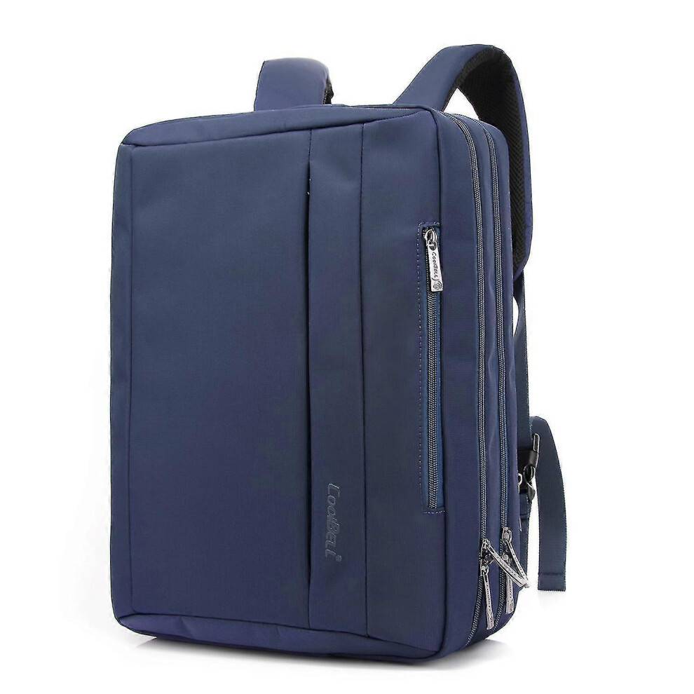 (Blue) Cht-15.6 Inches Convertible Laptop Messenger Bag Shoulder Bag Backpack-canvas Black