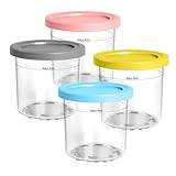 Vione Creami Behållare för Ninja Ice Maker NC300EU, 4 stycken glassmaskinstillbehör, kompatibel med Ninja NC299EU, NC300EU, NC301EU
