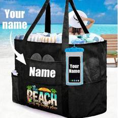 Custom Mesh Beach Bag Customized Large Beach Tote Bag,Back To School Backpack, Multi-Use Organizer With Zipper Closure,Beach Tote Bag For Women, Tote - Multicolor