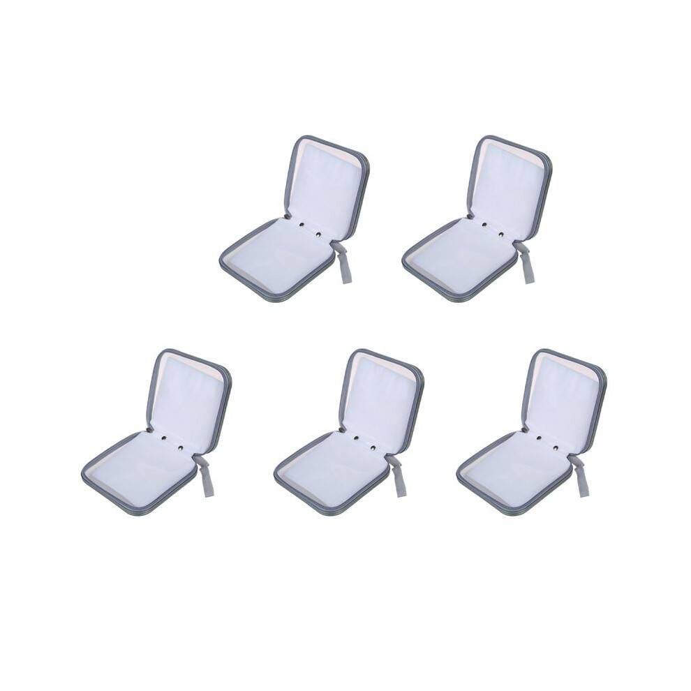 5X 40 CD DVD Disc Album Storage Carry Case Cover Wallet Sleeve Holder Bag Hard Box - Silver