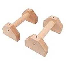 Push Up Bar Calisthenics Utrustning, Trä Paralettes Fitness, Solid Wood Paralettes Bars för handstående, L Sit, Gymnastik, Styrketräning Hemmagym (log colour)