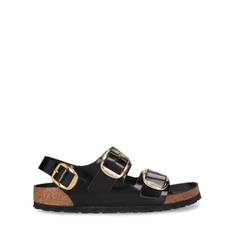 Milano Big Buckle Patent Leather Sandals