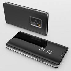 Black Mirror Flip Case for Samsung Galaxy S20 - Clear View Protective Cover Case Phonillico®