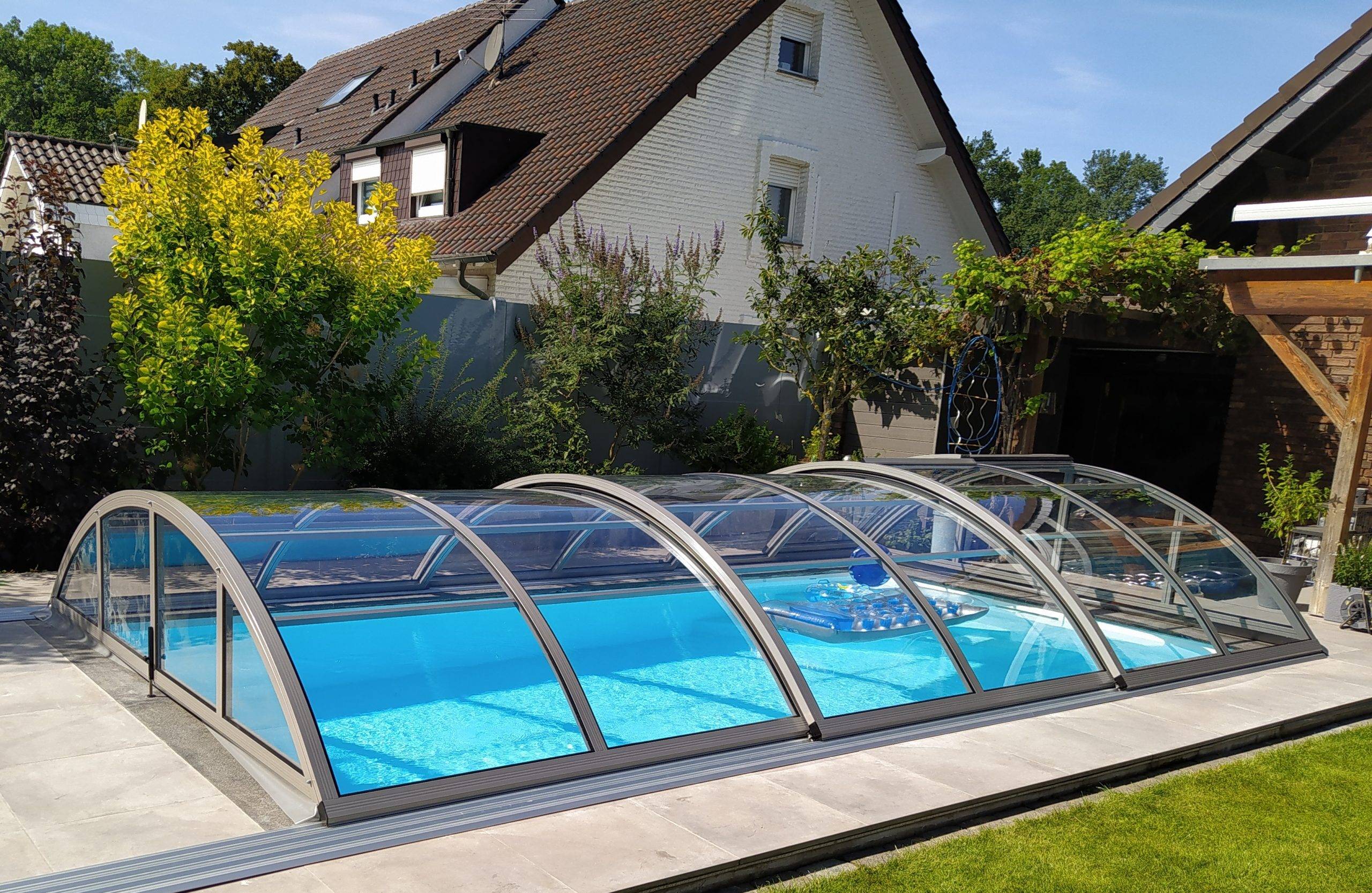 Pooltak Lillesand 6,47 x 3,50 x 1,03m Klarglas Silver