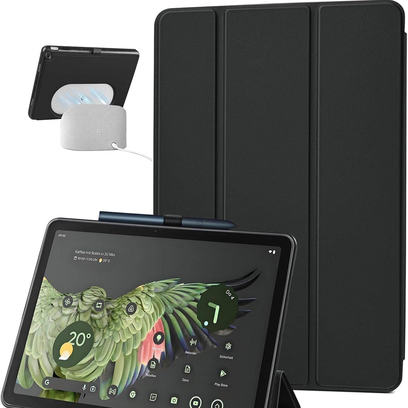 Fodral för 11-tums Google Pixel Tablet 2023Justerbar betraktningsvinkel Skyddande vikbart stativ Smalt fodral med pennställ Kompatibelt med laddning m