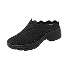 tofflor damer sommar öppen gabor, slip-on utomhusskor halkfria slip-on skor mesh fritidsskor bekväma sandaler lätta sandaler fritid damskor solid färg sommarskor, svart, 42 EU