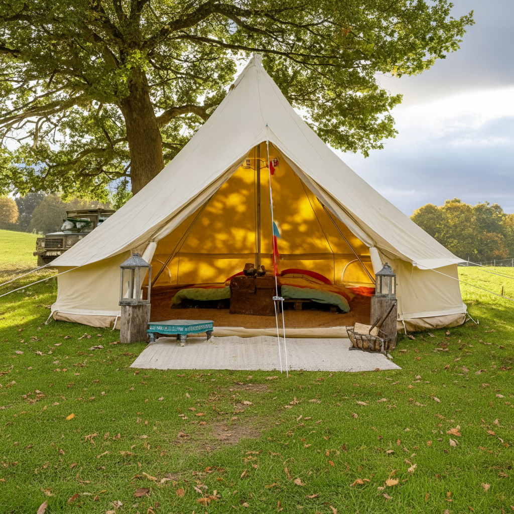 5m Bell Tent 200gsm 'Superlite' High Grade Polycotton Canvas - 5m + Inner Tent
