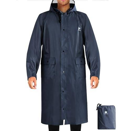 ANYOO Wasserdicht Regenmantel Radfahren Regenponcho Tragbar, Leicht, Lang