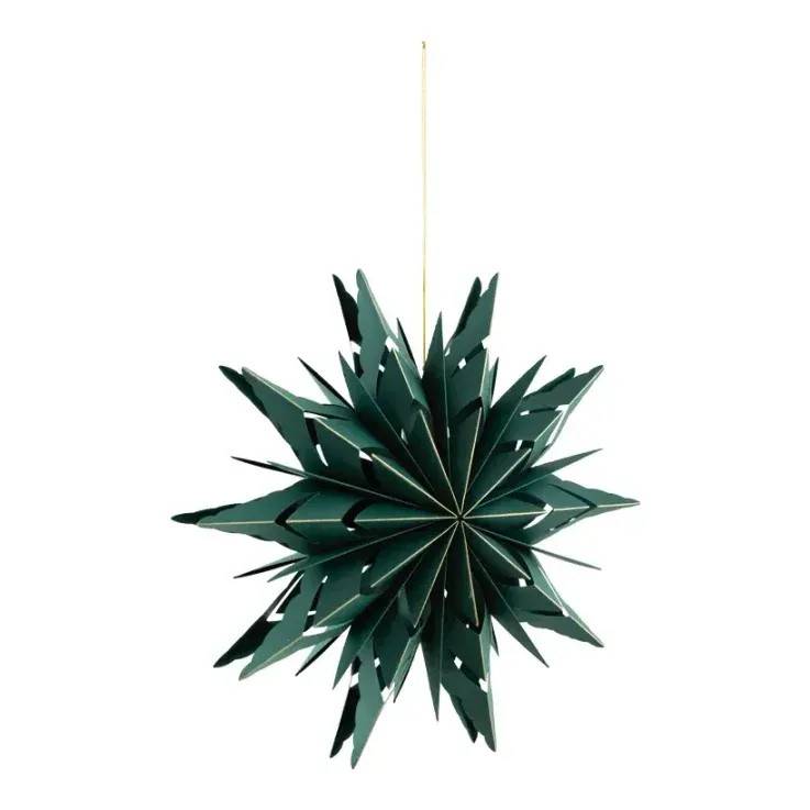 Foldbar stjerne, 40cm, blå/guld, jul.