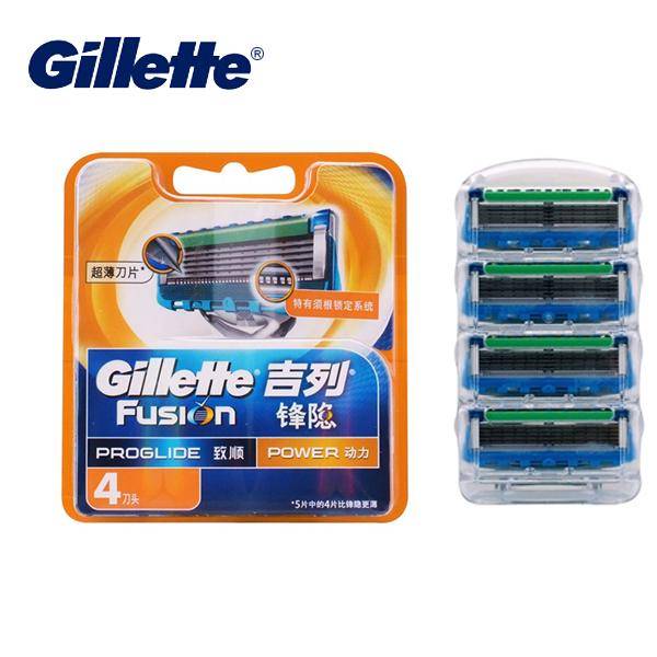 Gillette Fusion Proglide Power Razor Blades Electric Razor Rak Blades for Men Ansiktsvård Ersättningshuvuden på rakhyvlar 4 st