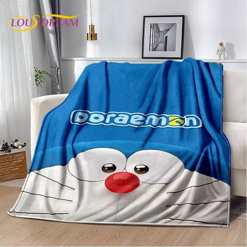 Doraemon Tecknad Anime Mjuk Plyschfilt, Flanellfilt Pläd för Vardagsrum Sovrum Säng Soffa Picknicköverdrag Varm för Barn