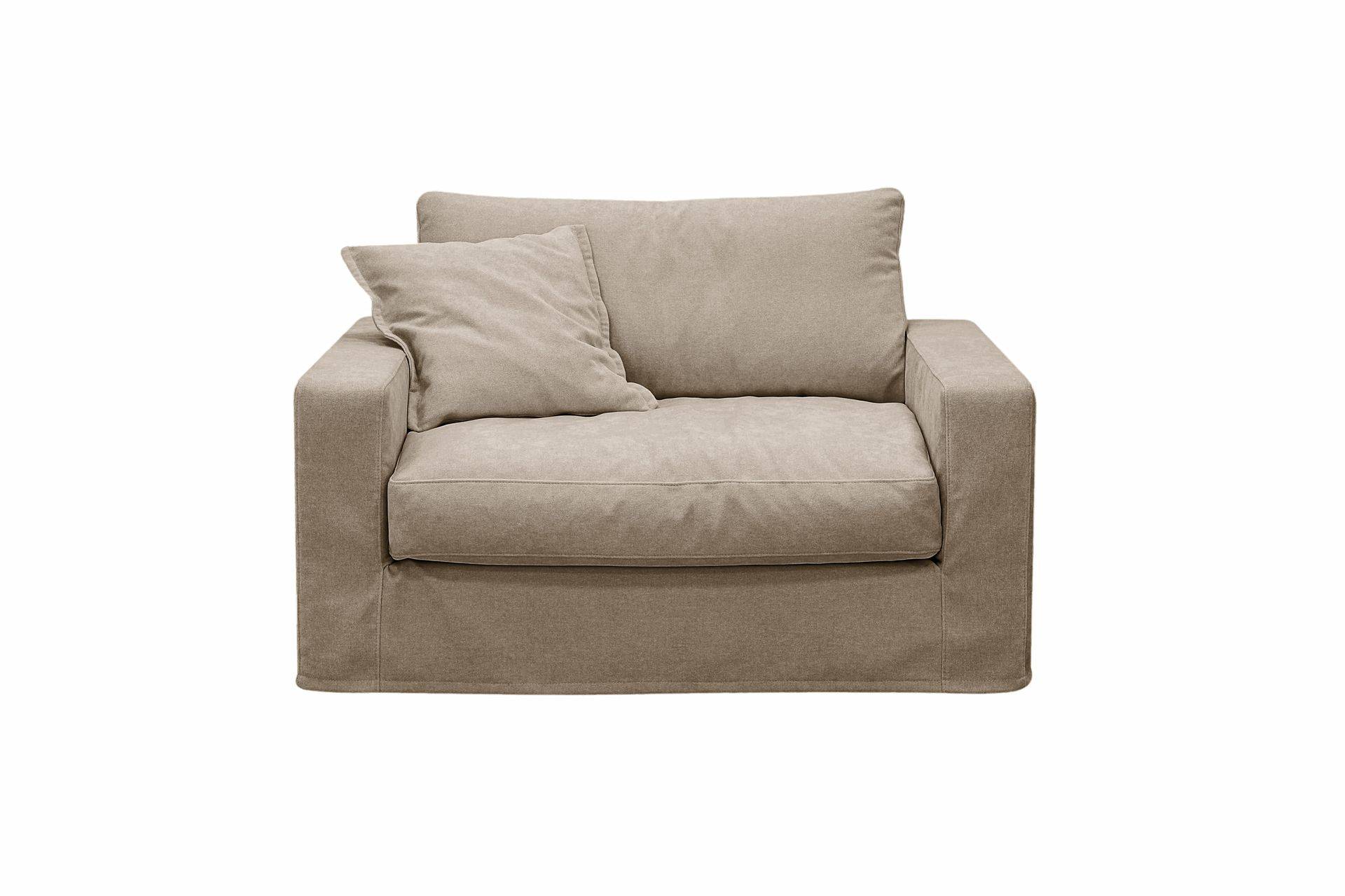 Valencia Extra Djup Fåtölj med avtagbar och tvättbar klädsel - Brun Beige Scandinavian Choice
