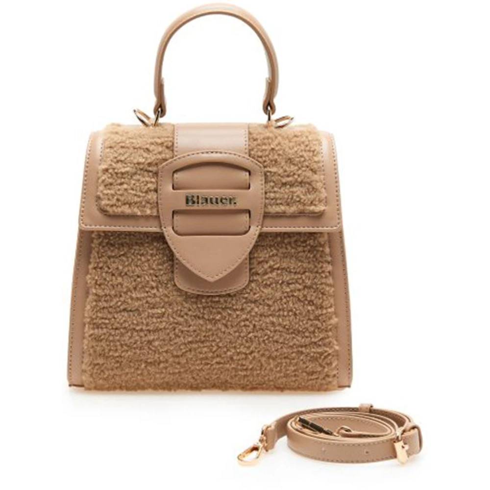 Blauer Beige Pels Crossbody Taske - Tasker - Dame - Beige - ONE SIZE -