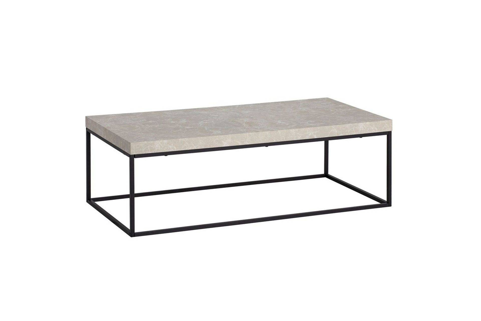 Wohnling Soffbord rektangulär 120 cm, stenoptik, modern look Beige - Trä